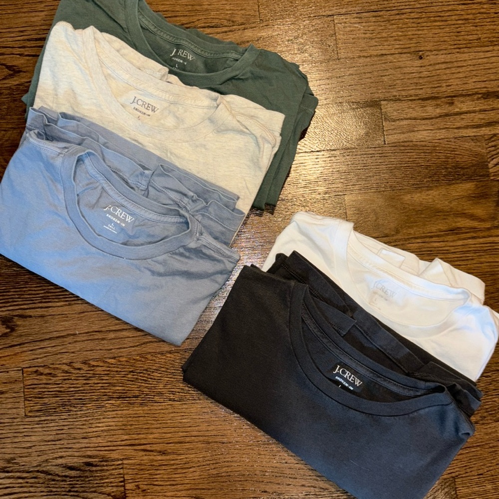 J Crew Men’s Large Tall Broken In Tee -5 shirts